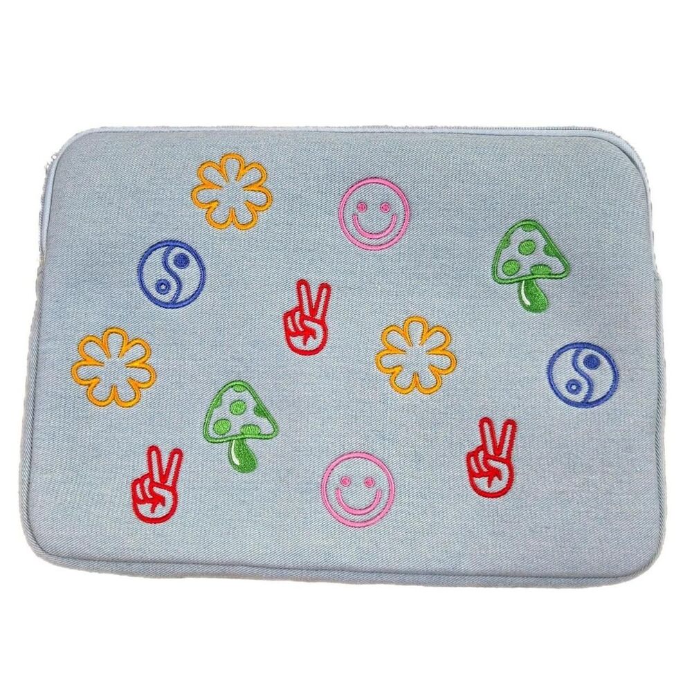 URBAN OUTFITTERS RETRO INSPIRED EMBROIDERED DENIM LAPTOP
